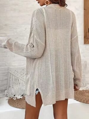 Casual Regular Solid V Neck Long Sleeve Cardigan - Image 5