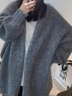 Casual Regular Solid V Neck Long Sleeve Cardigan - Image 6