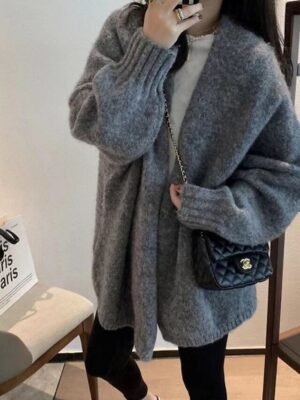 Casual Regular Solid V Neck Long Sleeve Cardigan - Image 7
