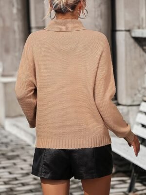 Casual Regular Solid V Neck Tassel Long Sleeve Pullover - Image 2