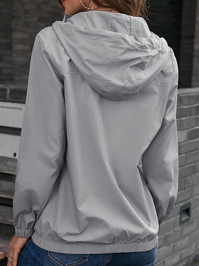 Casual Regular Solid Zipper Long Sleeve Jacket - Image 2