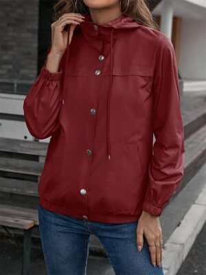 Casual Regular Solid Zipper Long Sleeve Jacket - Image 4