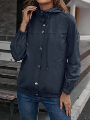 Casual Regular Solid Zipper Long Sleeve Jacket - Image 5