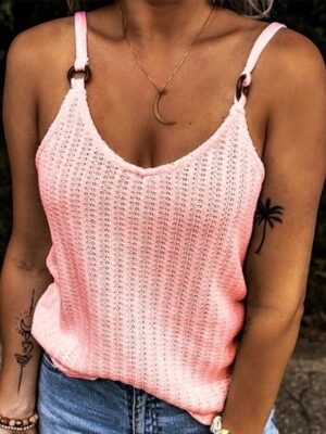 Casual Regular V Neck Sleeveless Camisole - Image 2