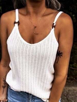 Casual Regular V Neck Sleeveless Camisole - Image 4