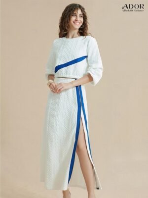 Casual Relaxed Colour Block Round Neck Set - Image 1