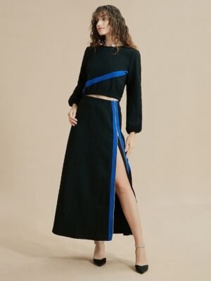 Casual Relaxed Colour Block Round Neck Set - Image 6