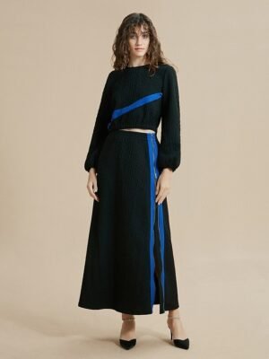 Casual Relaxed Colour Block Round Neck Set - Image 9