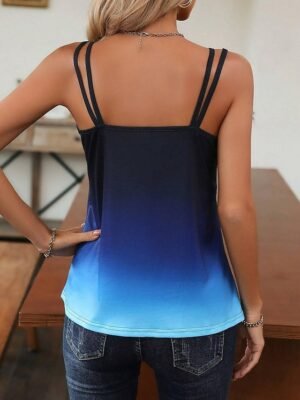 Casual Relaxed Fit Gradient Scoop Neck Sleeveless Camisole - Image 2