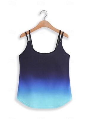 Casual Relaxed Fit Gradient Scoop Neck Sleeveless Camisole - Image 4