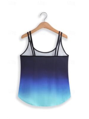 Casual Relaxed Fit Gradient Scoop Neck Sleeveless Camisole - Image 5