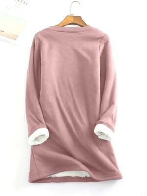 Casual Relaxed Letter Crew Neck Long Sleeve Long Two Piece Set - Image 5