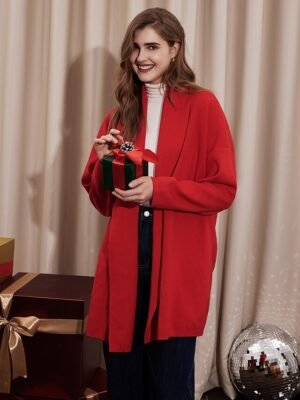 Casual Ribbed Solid Long Sleeve Cardigan - Image 3