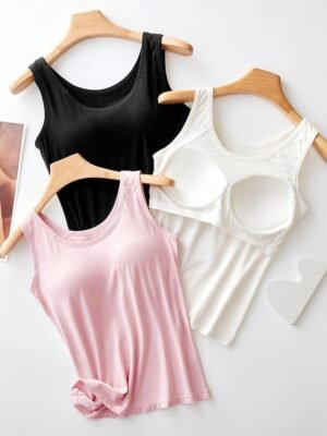 Casual Seamless Scoop Neck Sleeveless Stretch Multi-Pack Tank Tops - Image 1