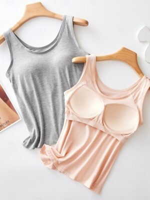 Casual Seamless Scoop Neck Sleeveless Stretch Multi-Pack Tank Tops - Image 3