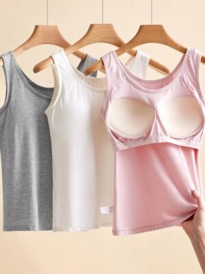 Casual Seamless Scoop Neck Sleeveless Stretch Multi-Pack Tank Tops - Image 4