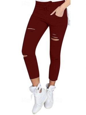 Casual Skinny Plain Ankle-Length Leggings - Image 1