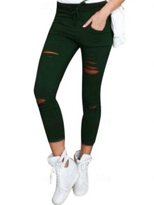 Casual Skinny Plain Ankle-Length Leggings - Image 2