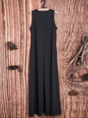 Casual Sleeveless Pure Colour Maxi Dress - Image 5