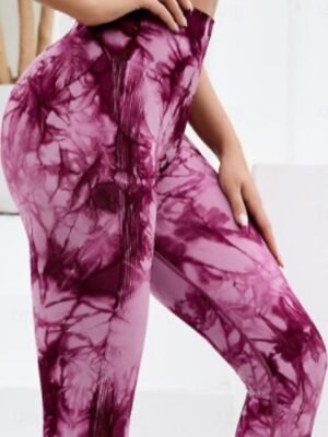 Casual Slim Graphic Print High Waist Full Length Leggings - Image 3