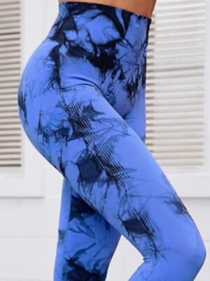 Casual Slim Graphic Print High Waist Full Length Leggings - Image 4