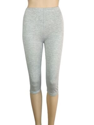 Casual Slim Plain High Waist Elastic Waist Calf-Length Capri Leggings - Image 16