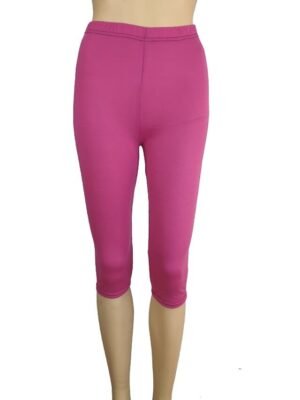 Casual Slim Plain High Waist Elastic Waist Calf-Length Capri Leggings - Image 23