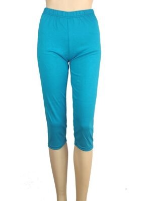 Casual Slim Plain High Waist Elastic Waist Calf-Length Capri Leggings - Image 25