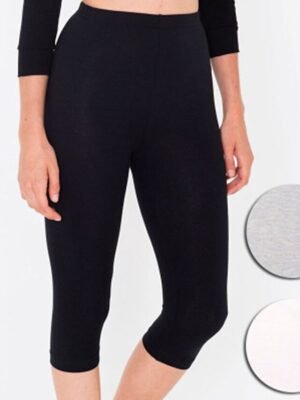 Casual Slim Plain High Waist Elastic Waist Calf-Length Capri Leggings - Image 5