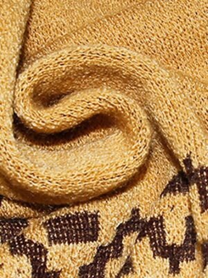 Casual Soft Argyle Turtleneck 3/4 Sleeve Long Sweater - Image 6