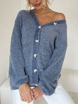 Casual Soft Pure Colour V Neck Long Sleeve Long Cardigan - Image 4