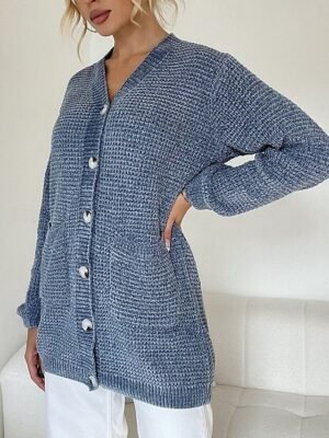 Casual Soft Pure Colour V Neck Long Sleeve Long Cardigan - Image 7