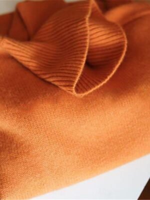 Casual Soft Ribbed Turtleneck Long Sleeve Regular Knit Top - Image 6