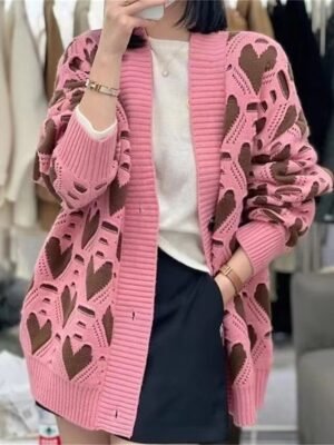 Casual Soft Ribbed V Neck Button Long Sleeve Long Cardigan - Image 6