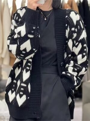 Casual Soft Ribbed V Neck Button Long Sleeve Long Cardigan - Image 7