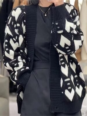 Casual Soft Ribbed V Neck Button Long Sleeve Long Cardigan - Image 8