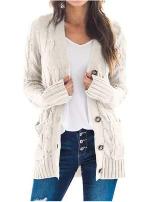 Casual Soft Solid Open Front Long Sleeve Tunic Cardigan - Image 1