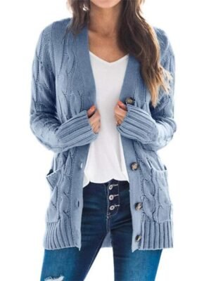 Casual Soft Solid Open Front Long Sleeve Tunic Cardigan - Image 4