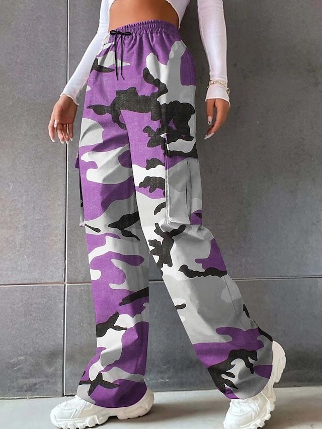 Casual Sporty Camouflage Natural Full Length Athleisure Pants - Image 1