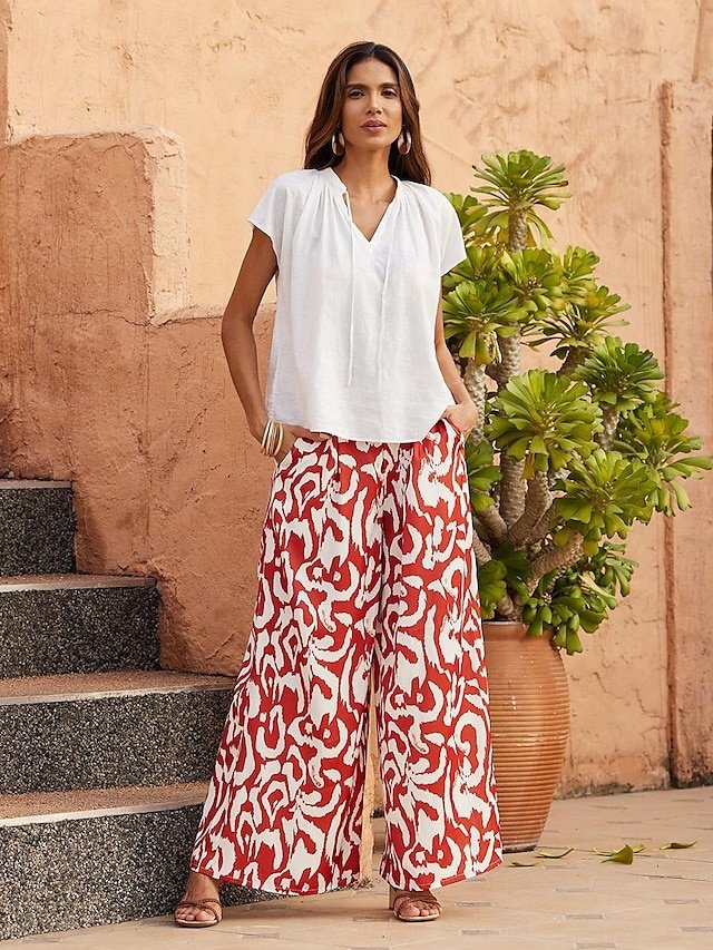 Casual Straight Full Length Pants - Image 1
