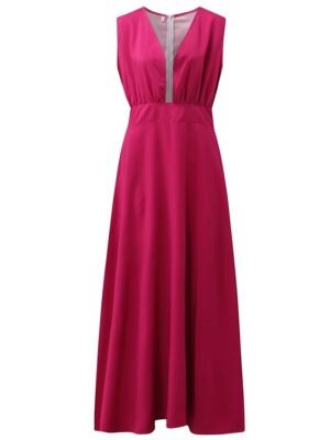Casual Swing Floral Deep V Sleeveless Maxi Dress - Image 6