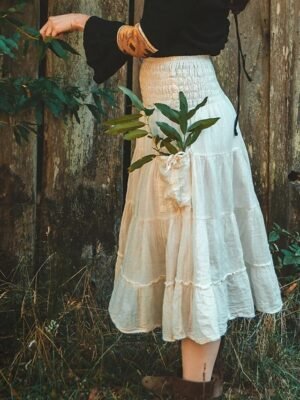 Casual Swing Plain Mid Rise Ruched Maxi Skirt - Image 15