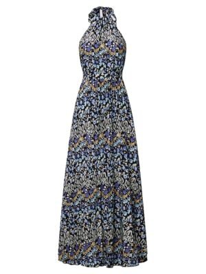 Casual Swing Polka Dot Halter Sleeveless Maxi Dress - Image 11