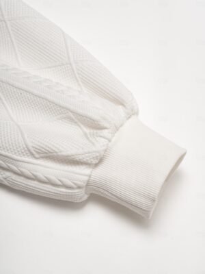 Casual Textured Crew Neck Raglan Sleeve Bomber Jacket - Image 11