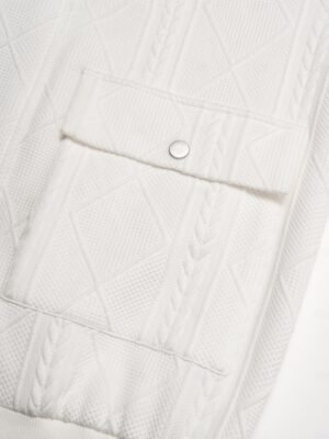 Casual Textured Crew Neck Raglan Sleeve Bomber Jacket - Image 13