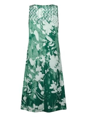 Casual Two Piece Floral U Neck Half Sleeve Midi Dress - Image 5