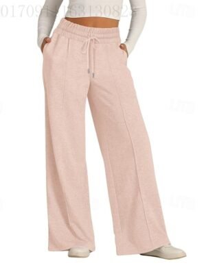Casual Wide Leg Plain Elastic Waist Full Length Culottes - Image 18