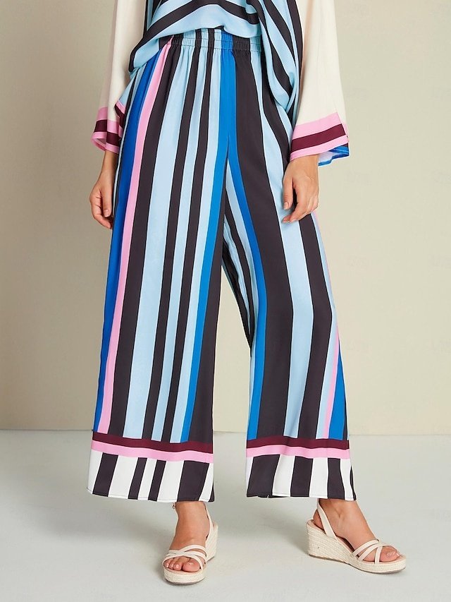 Casual Wide Leg Satin Maxi Pants - Image 2