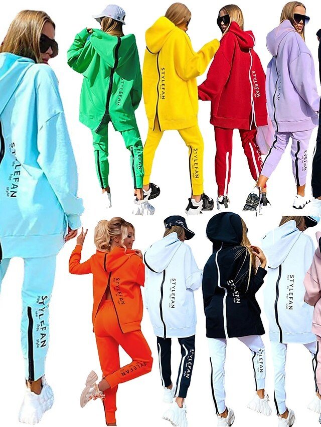 Casual Winter Patchwork Hoodie Long Sleeve Tracksuit - Image 1