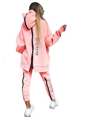 Casual Winter Patchwork Hoodie Long Sleeve Tracksuit - Image 5